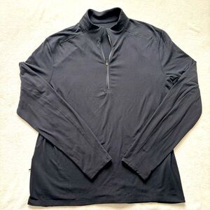 Lululemon Sweatshirt Mens Large Black 1/4 Zip Pullover Performance